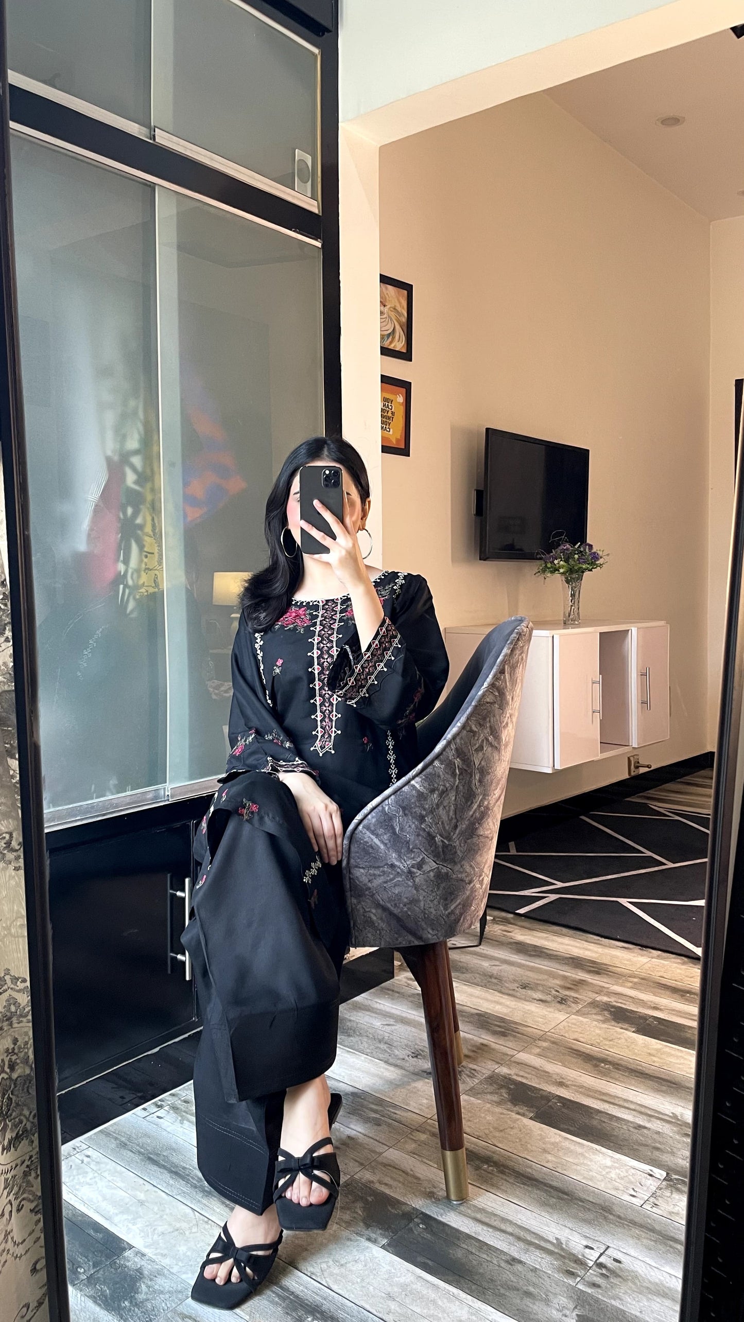 Multi Black Embroidery 2 piece