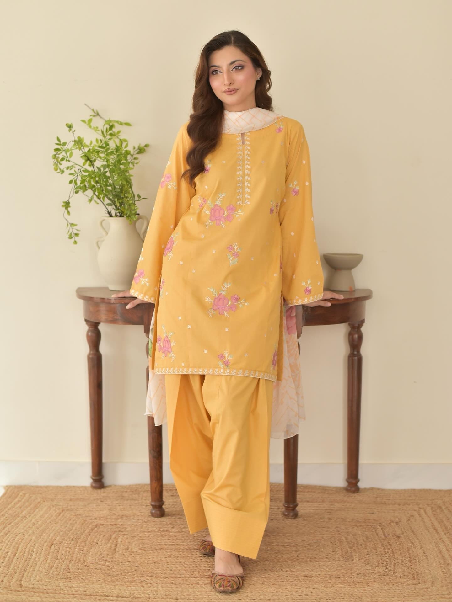 Sunflower Embroidered 3PC
