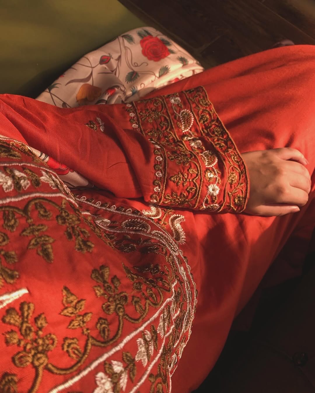 Aayat with shawl  fully embroidered dress