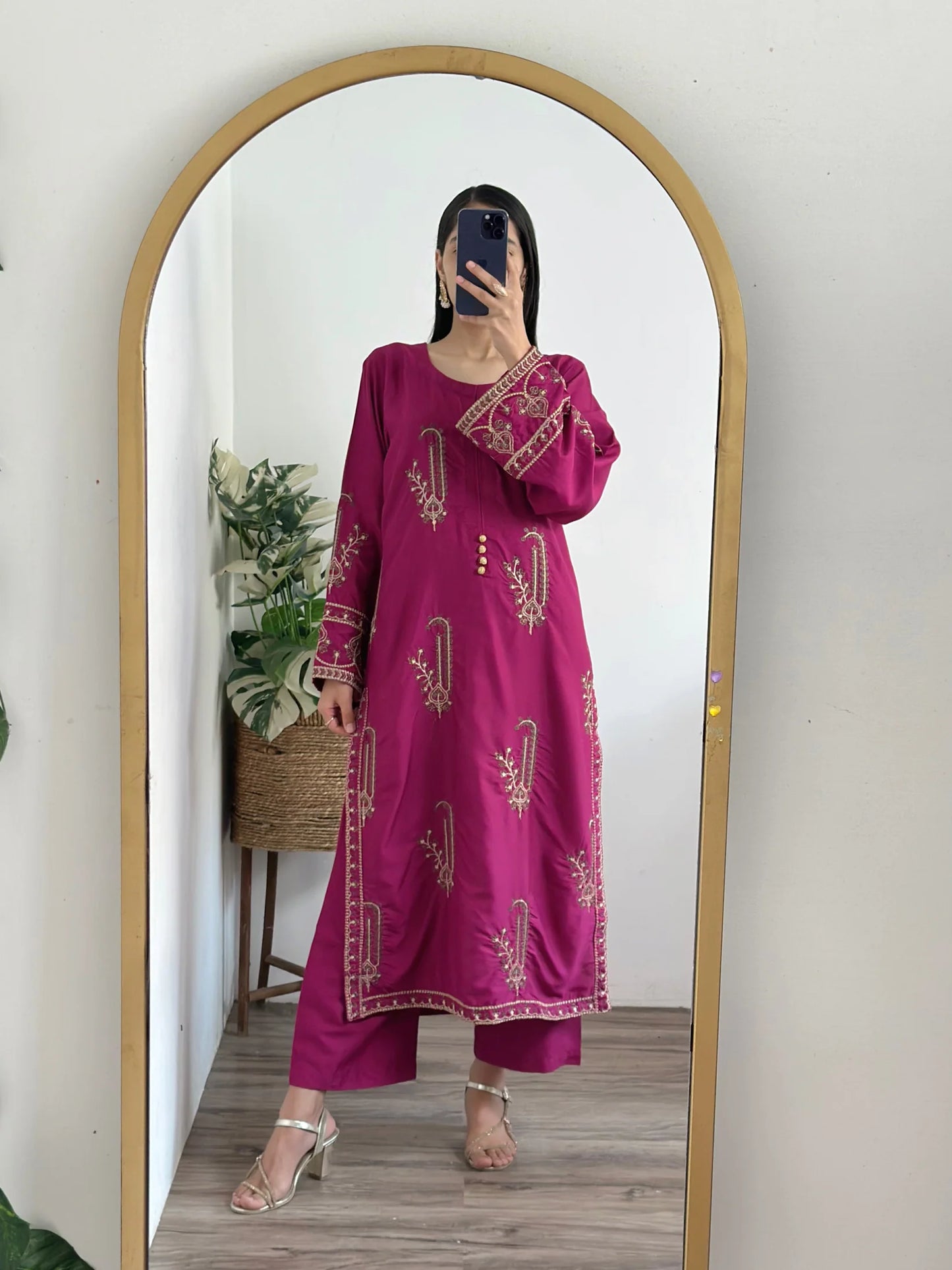 Amber Stitched fully embroidered dress