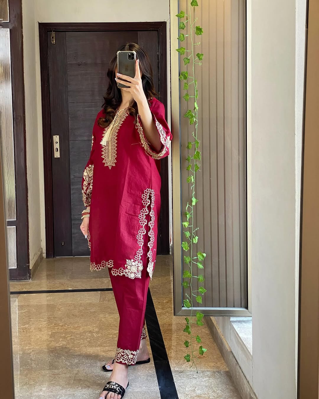 Doria cutwork ready to wear dress