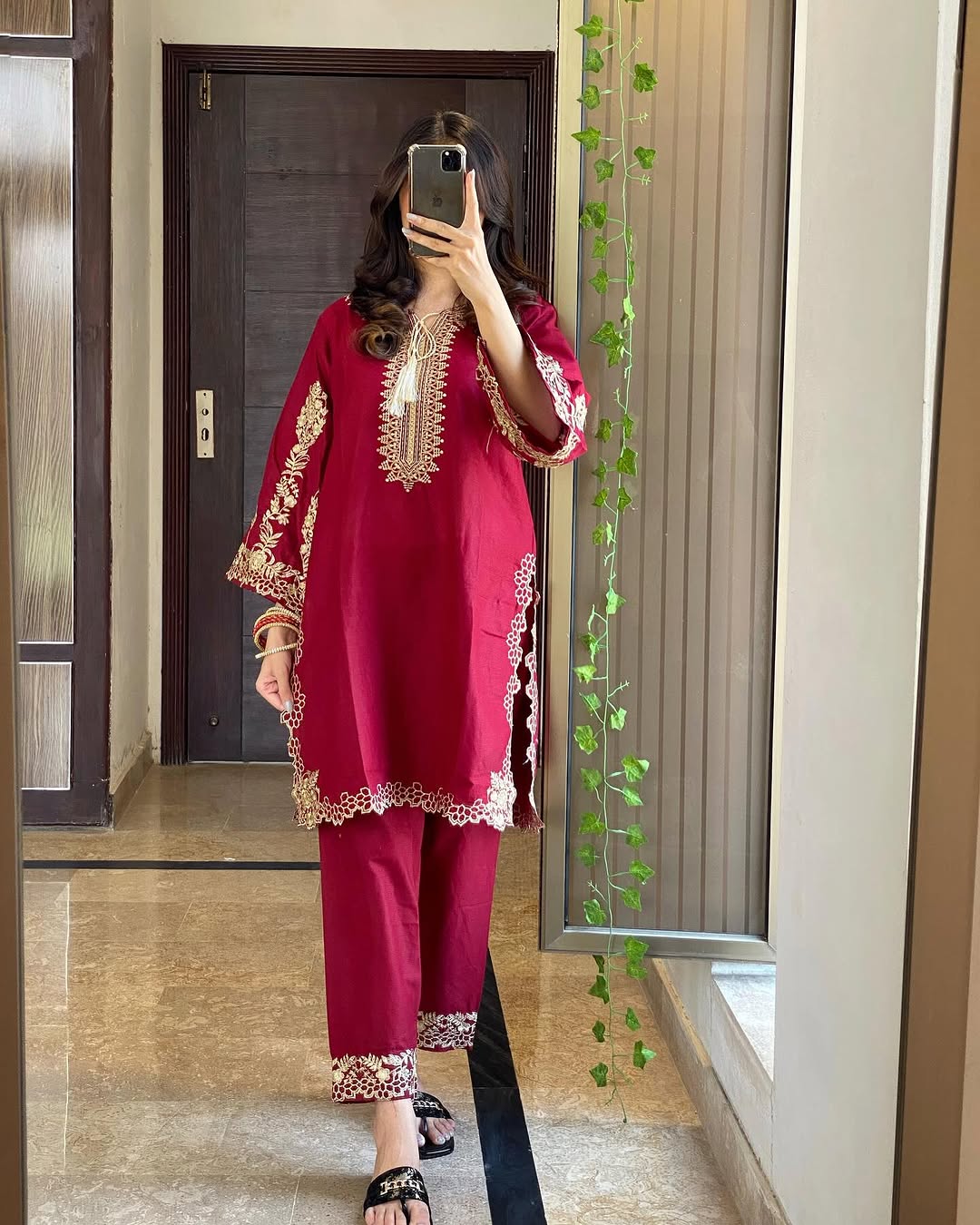 Doria cutwork ready to wear dress