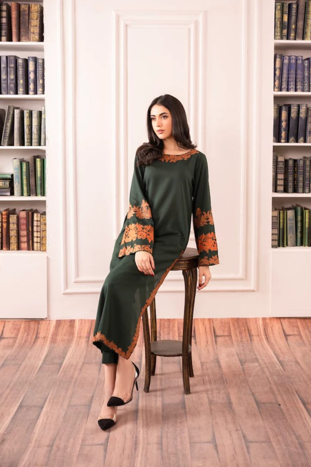 Omal Embroidery stitched dress