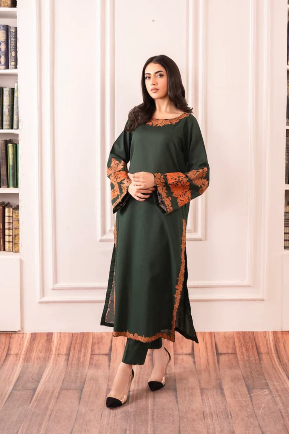 Omal Embroidery stitched dress