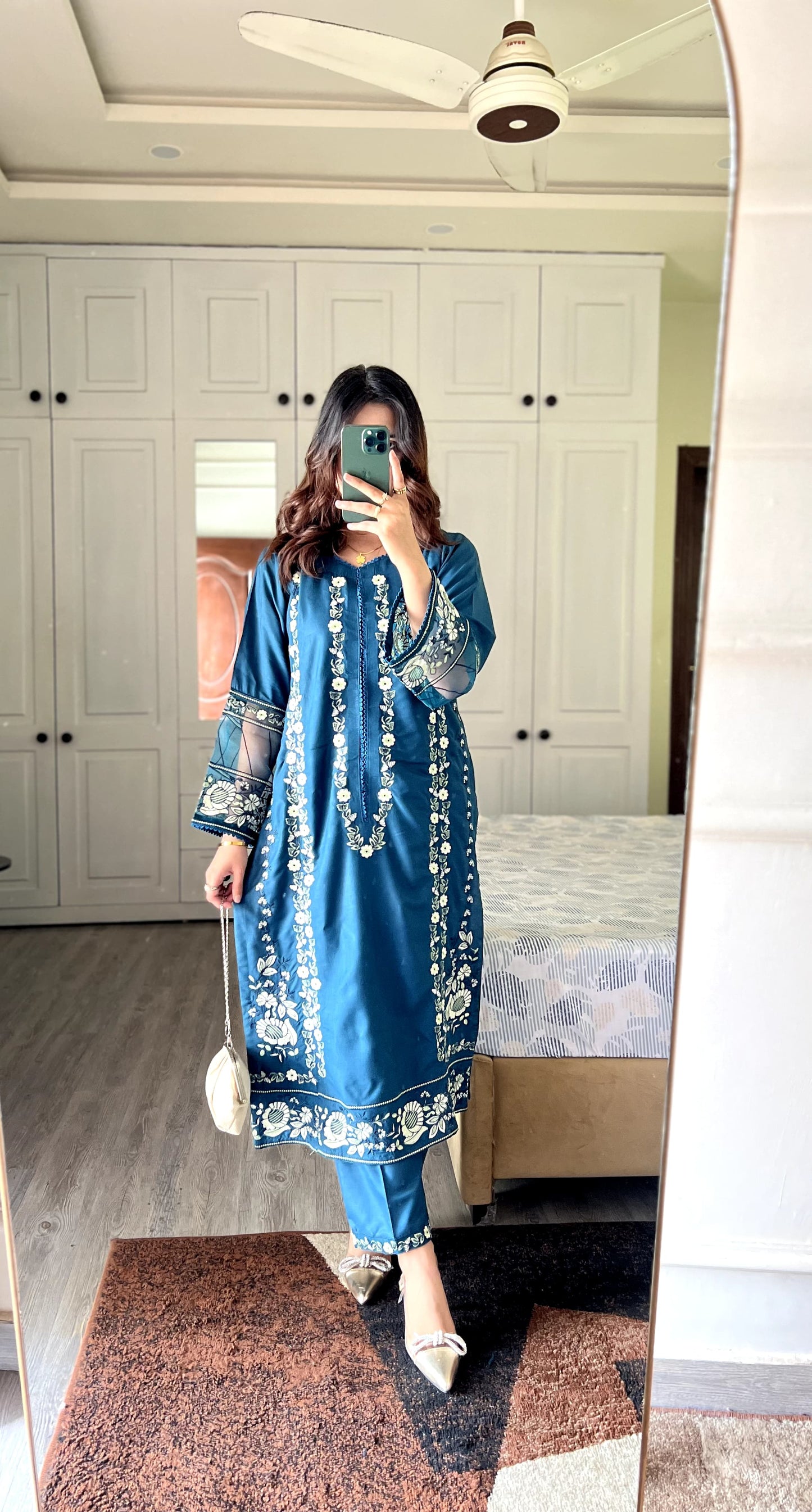 Nazakat  fully embroidered dress
