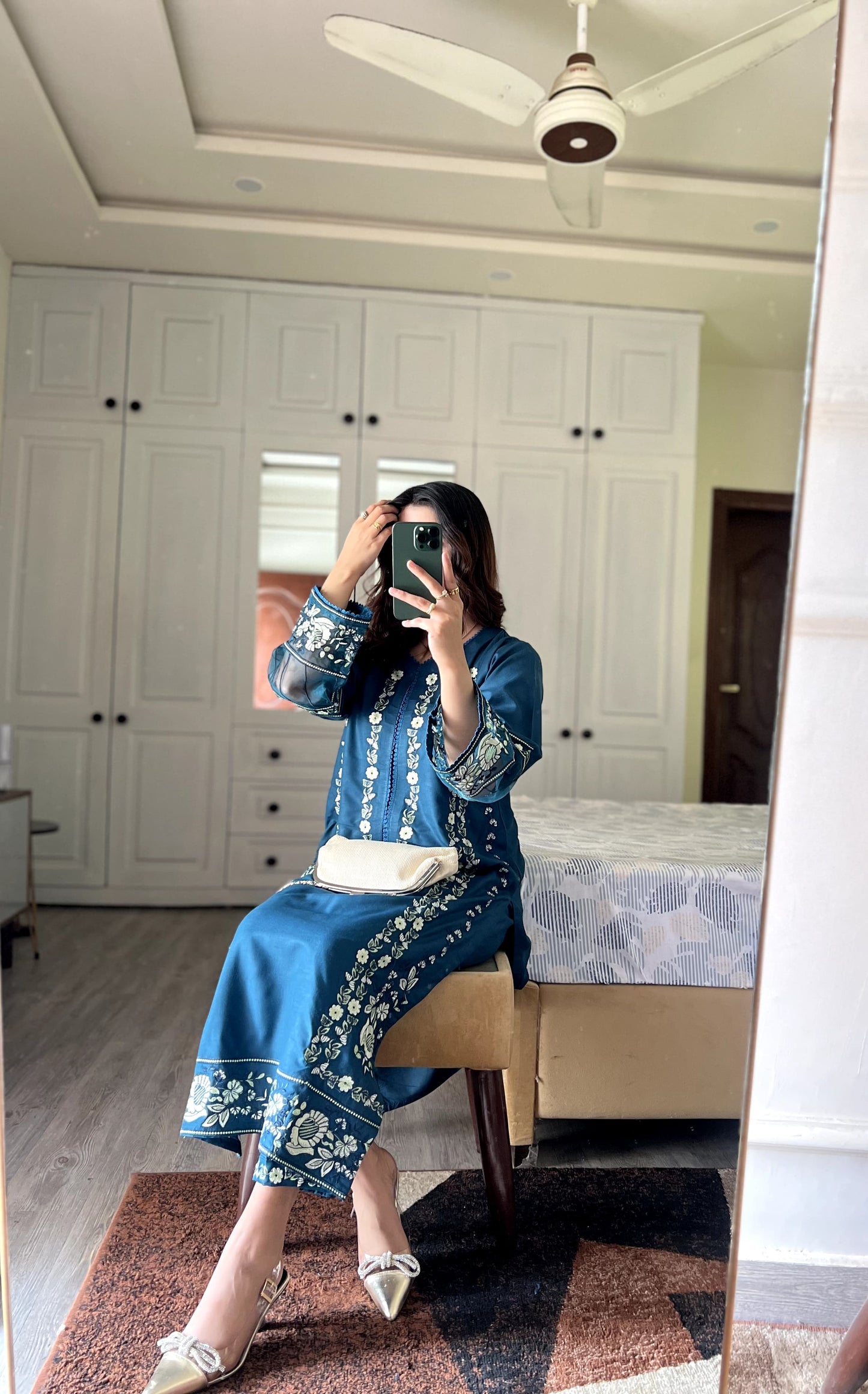 Nazakat  fully embroidered dress