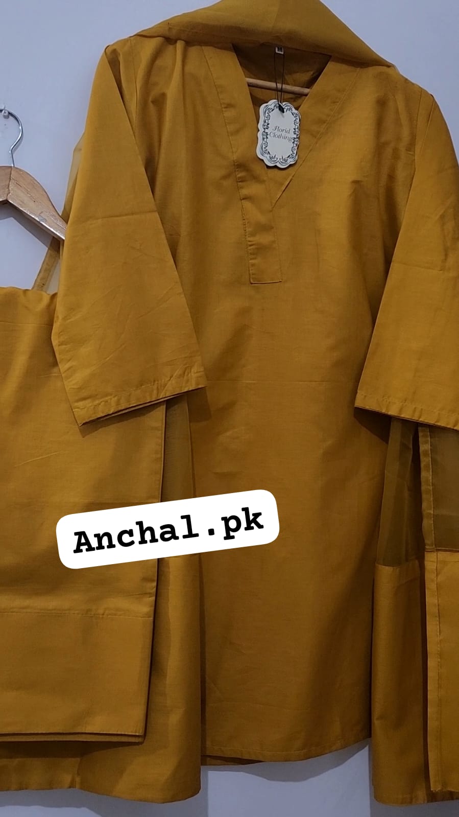 Plain Farshi Shalwar Qameez with Long Dupatta