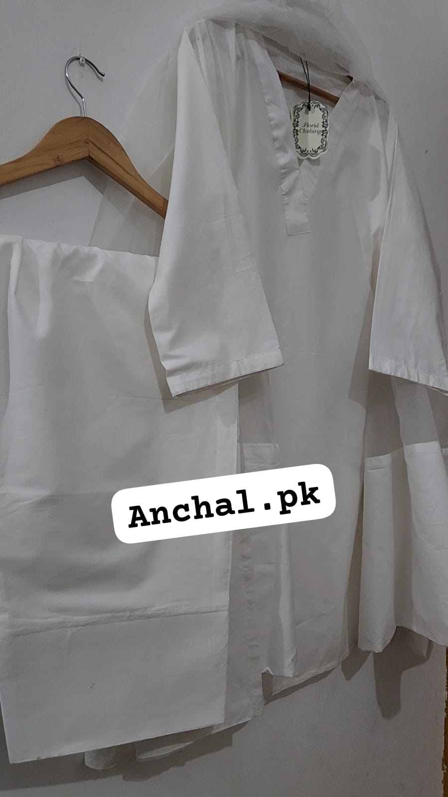 Plain Farshi Shalwar Qameez with Long Dupatta