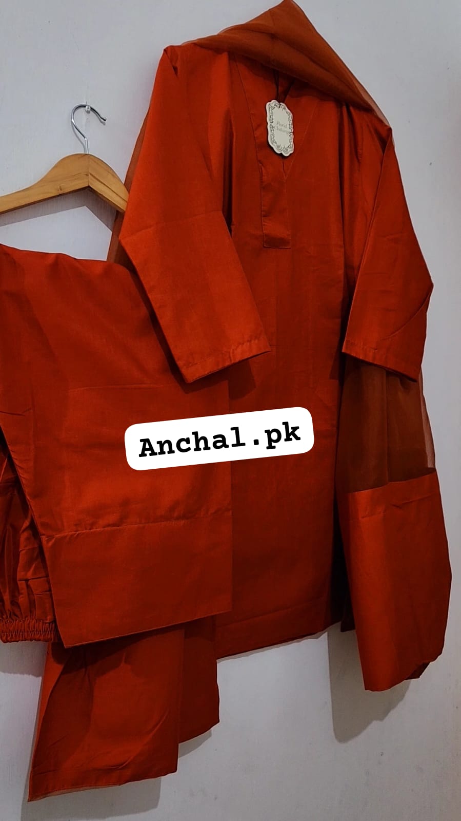 Plain Farshi Shalwar Qameez with Long Dupatta