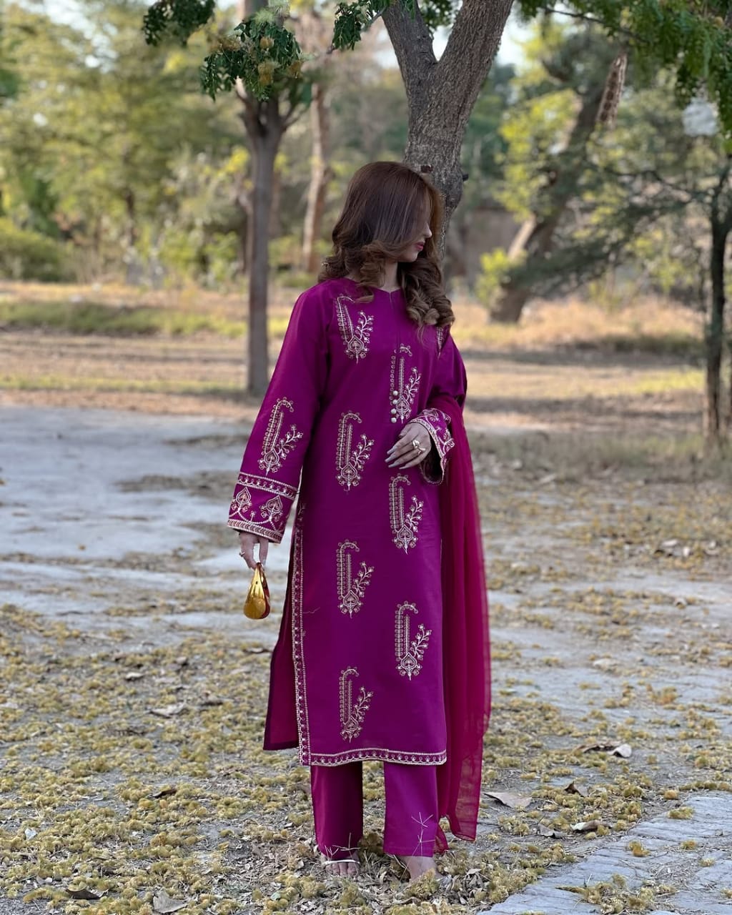 Amber Stitched fully embroidered dress