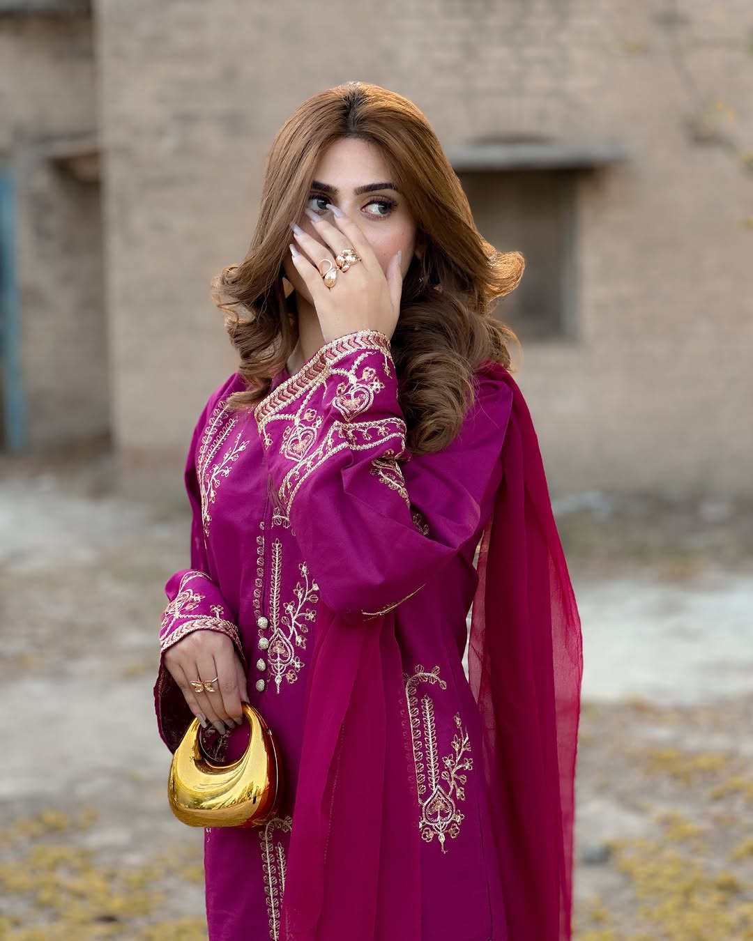 Amber Stitched fully embroidered dress