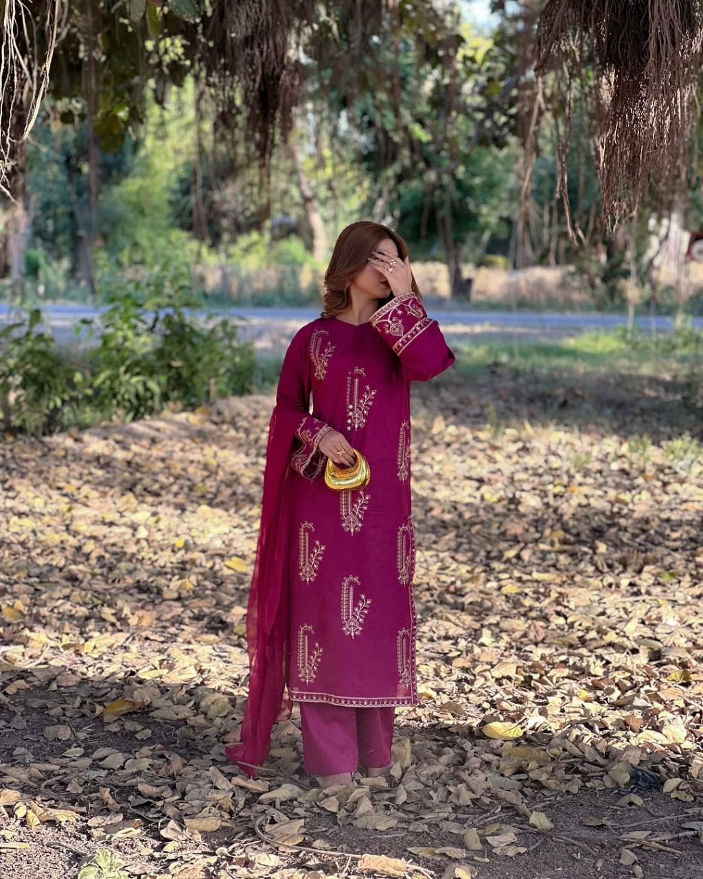 Amber Stitched fully embroidered dress