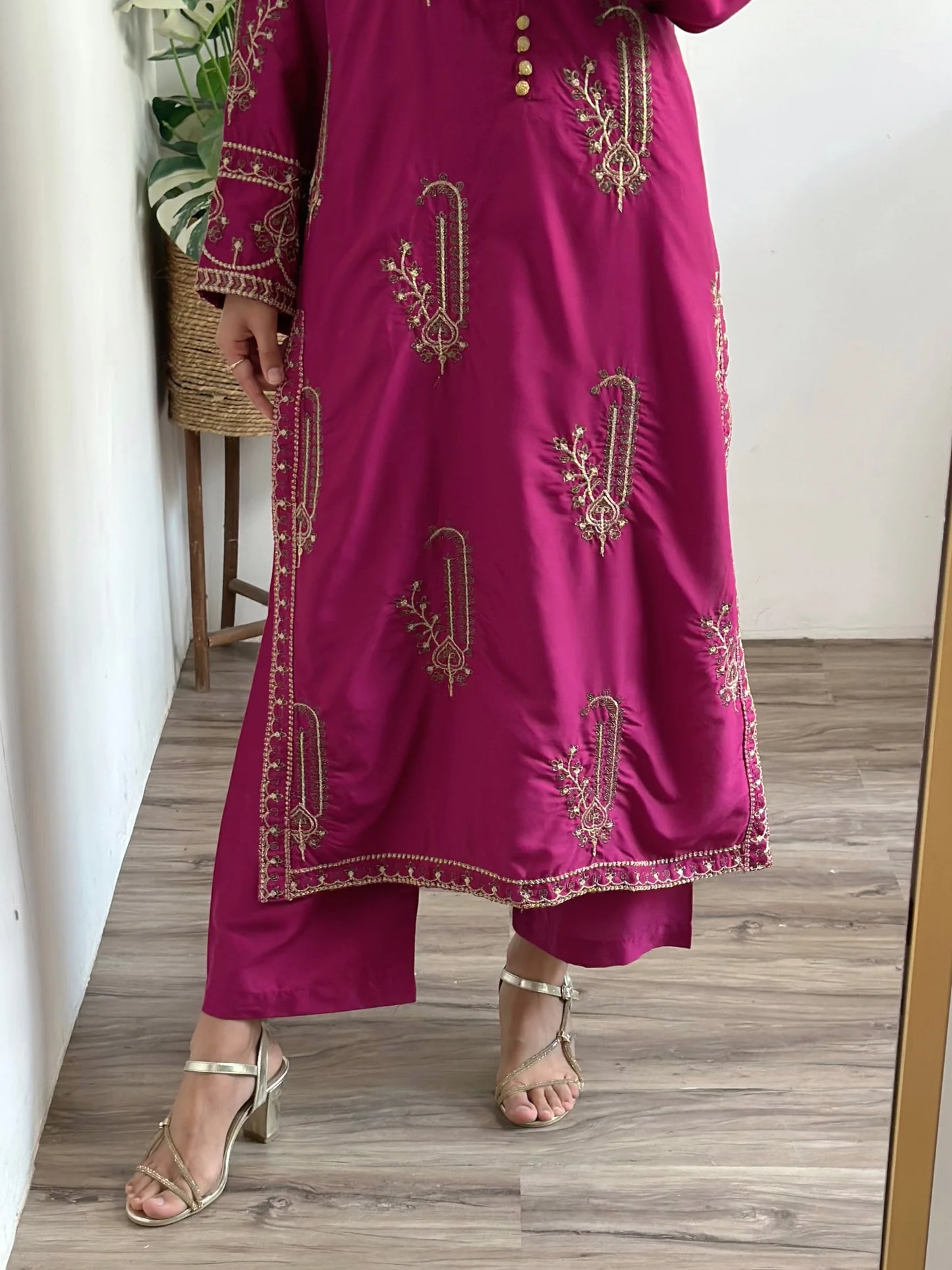 Amber Stitched fully embroidered dress