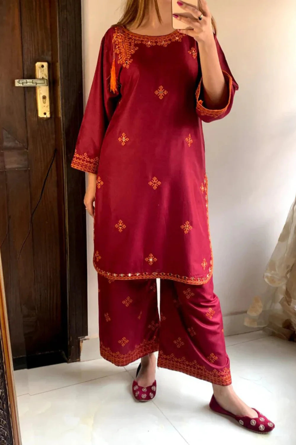 Balochi fully Embroidered dress with mirror work
