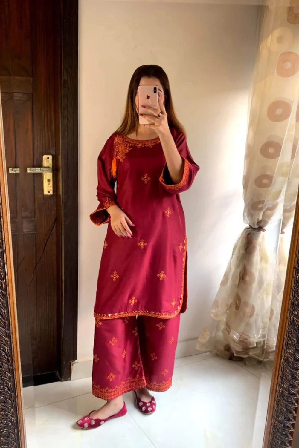 Balochi fully Embroidered dress with mirror work