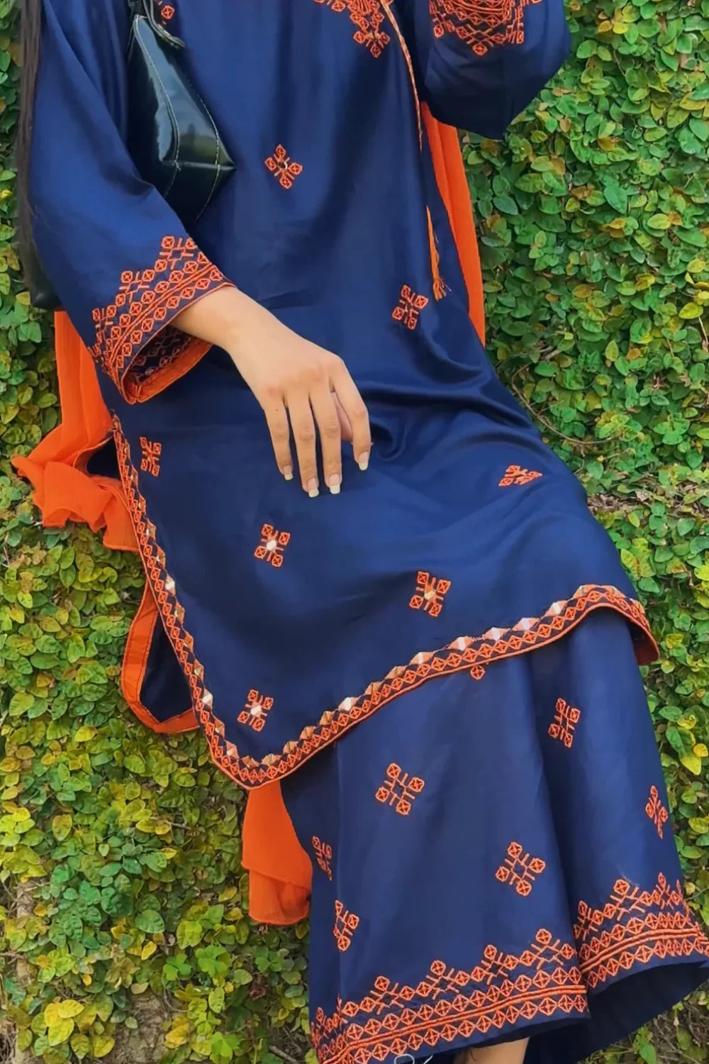 Balochi fully Embroidered dress with mirror work