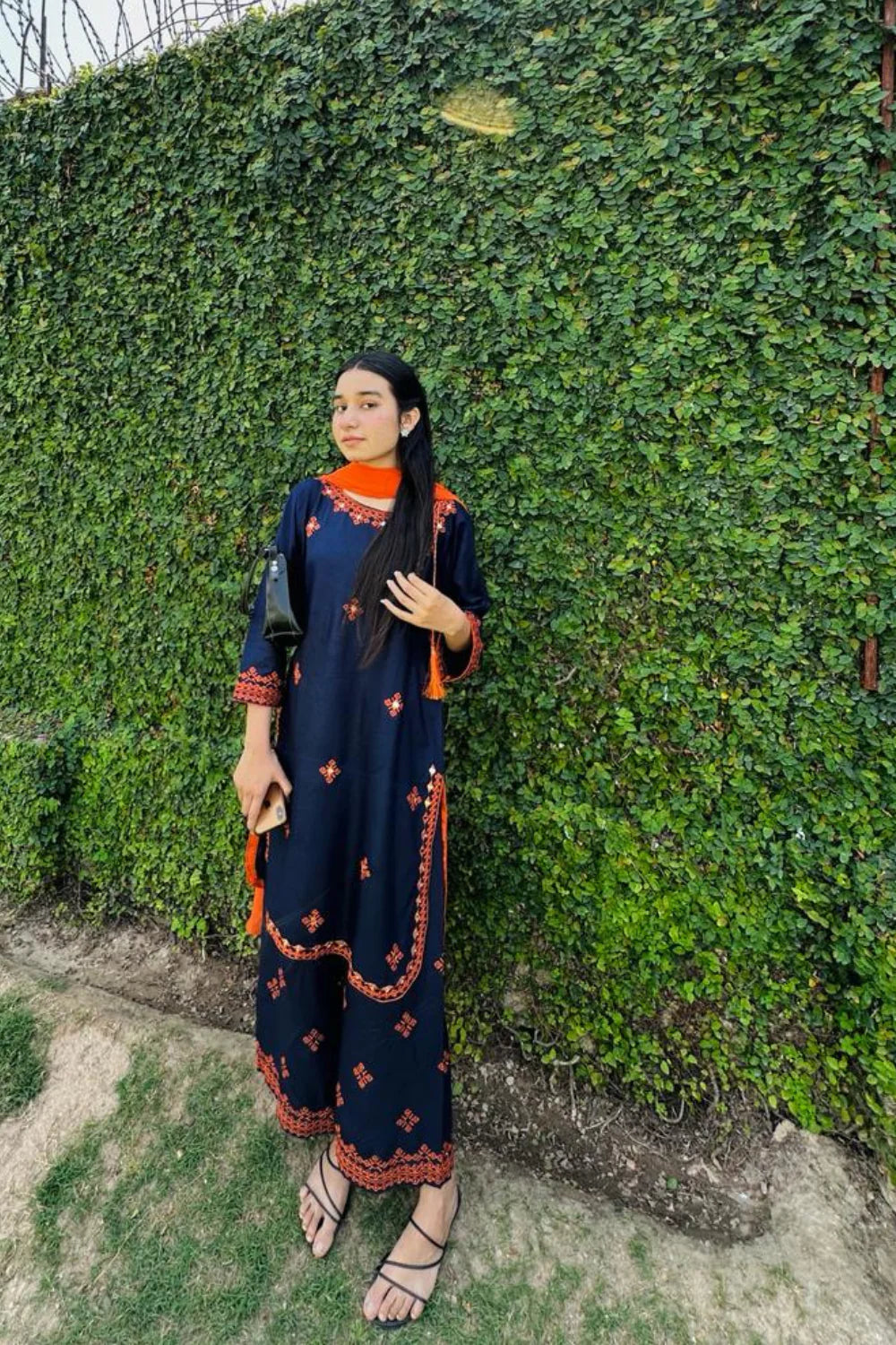 Balochi fully Embroidered dress with mirror work