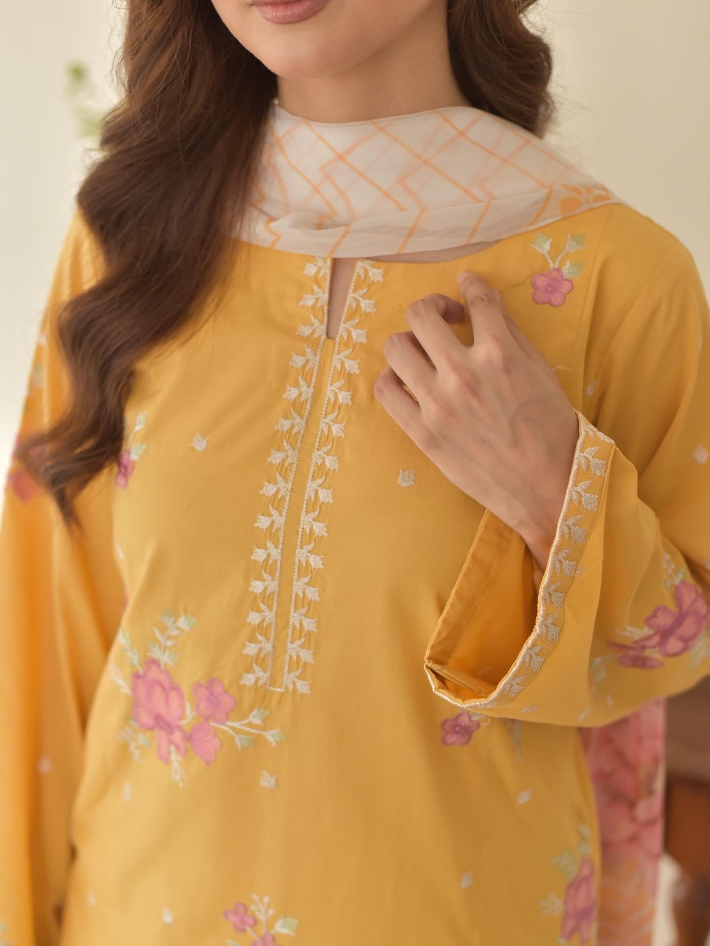 Sunflower Embroidered 3PC