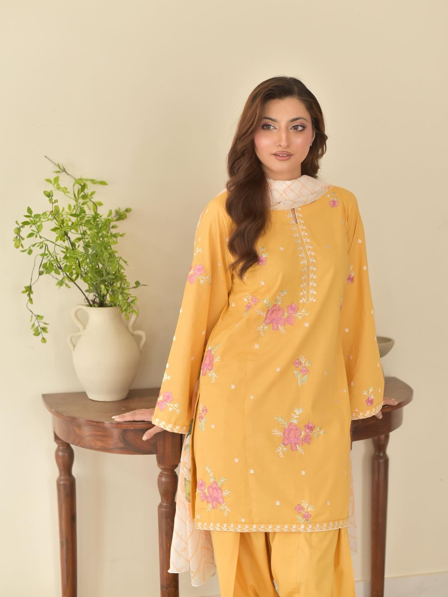Sunflower Embroidered 3PC