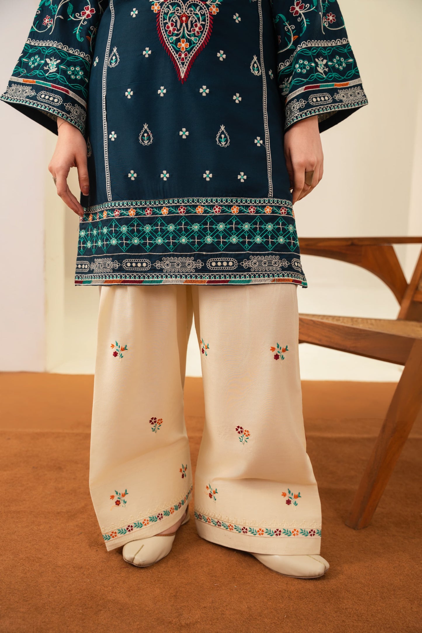 Sajjal Embroided Three piece stitched dress
