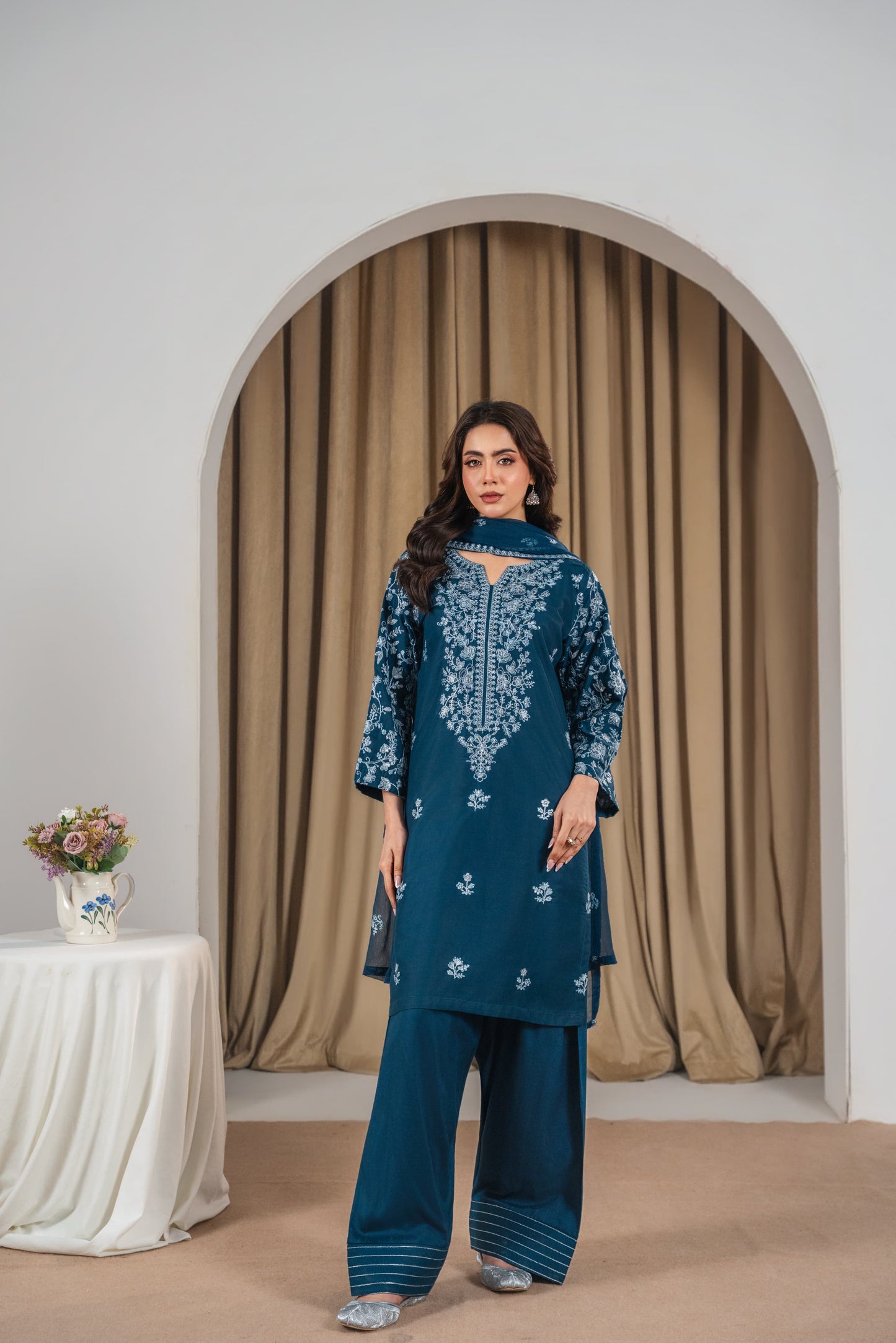 Fari Embroidered Three piece stitched