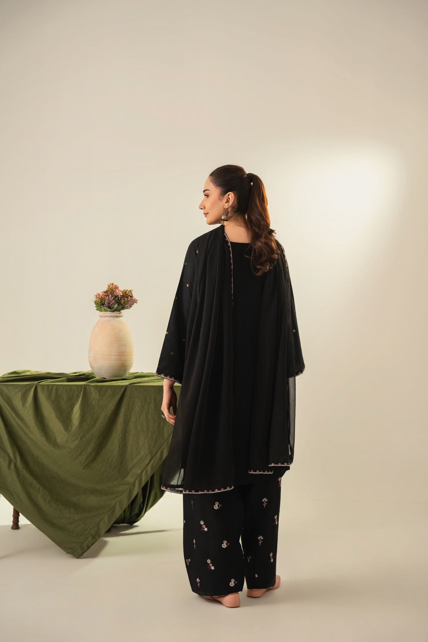 Zarqa Embroided Three piece stitched dress