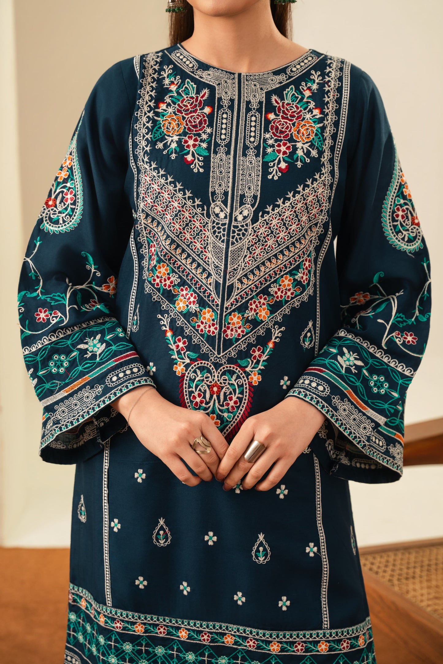 Sajjal Embroided Three piece stitched dress