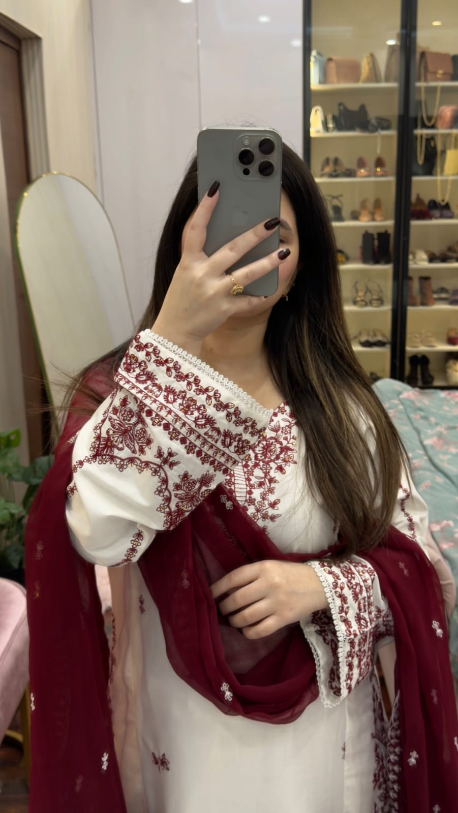 Snow Drop Embroided 3 Piece Dress