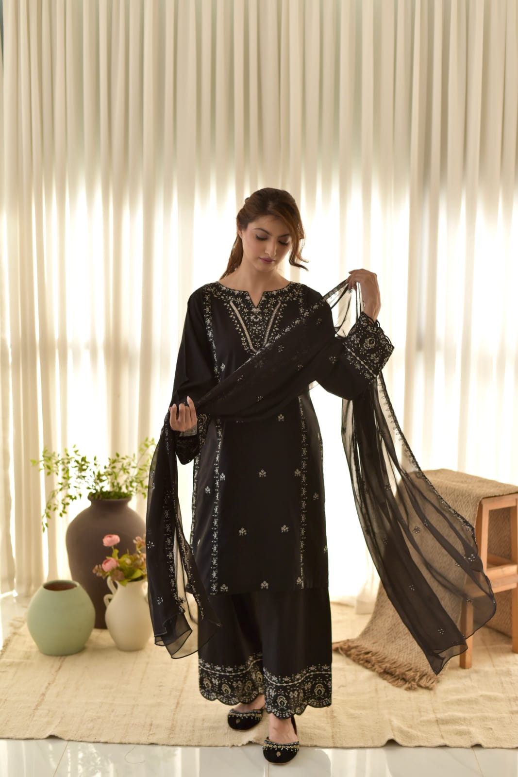 Bareen Embroided 3 piece dress