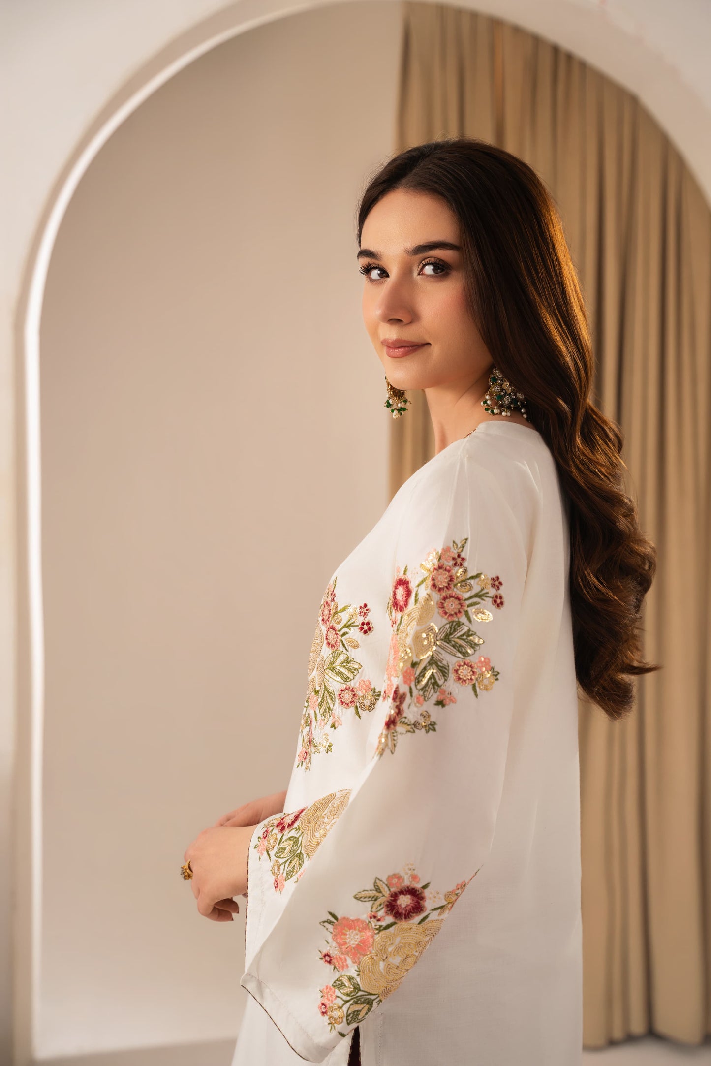 Alaya Embroidered Stitched two piece Dress