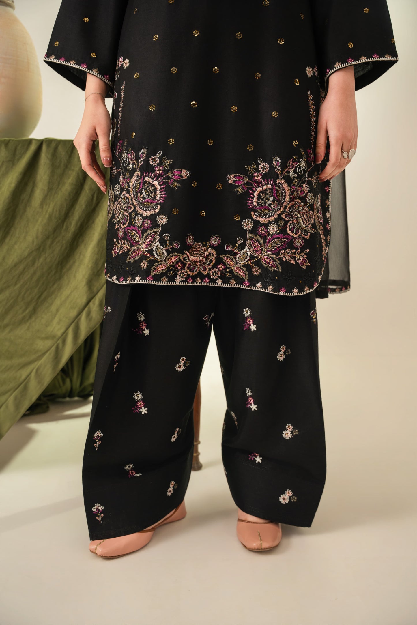 Zarqa Embroided Three piece stitched dress
